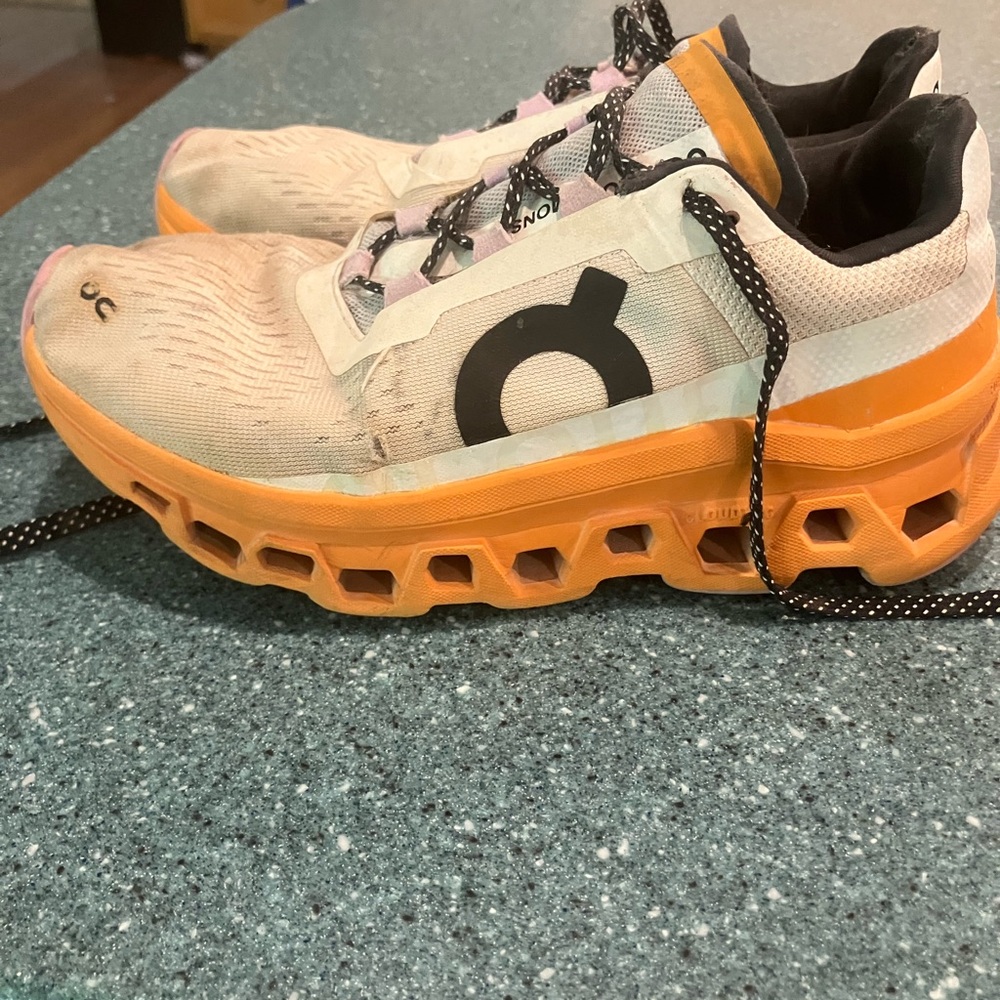 On Cloud Women’s Athletic Shoes - White and Orange